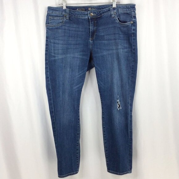 Kut from the Kloth Boyfriend Jeans Womens Size 18W Distressed Denim Medium Wash - Picture 1 of 7